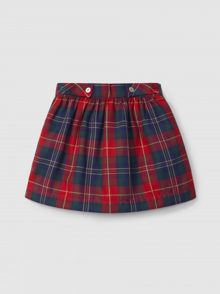 Pull-up check skirt