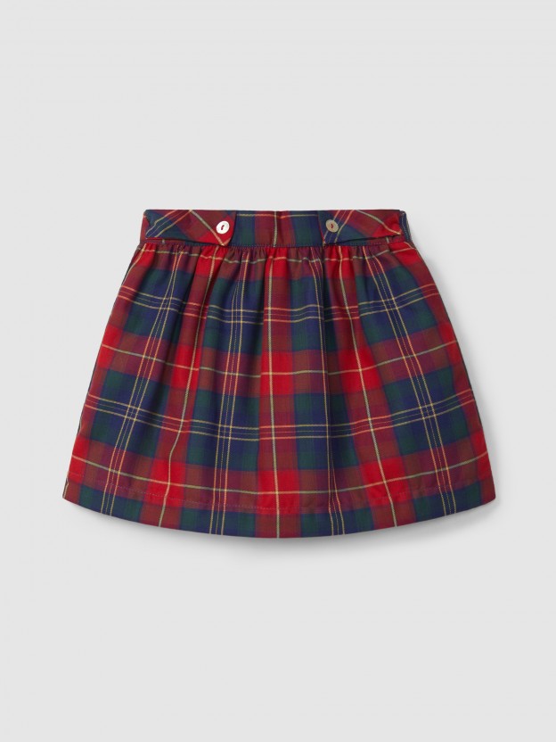 Pull-up check skirt Pull-up check skirt