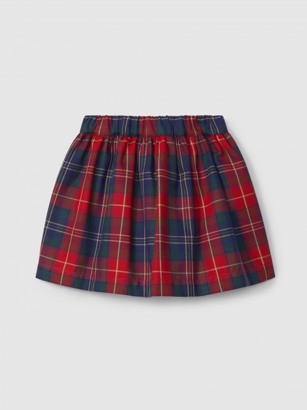 Pull-up check skirt Pull-up check skirt