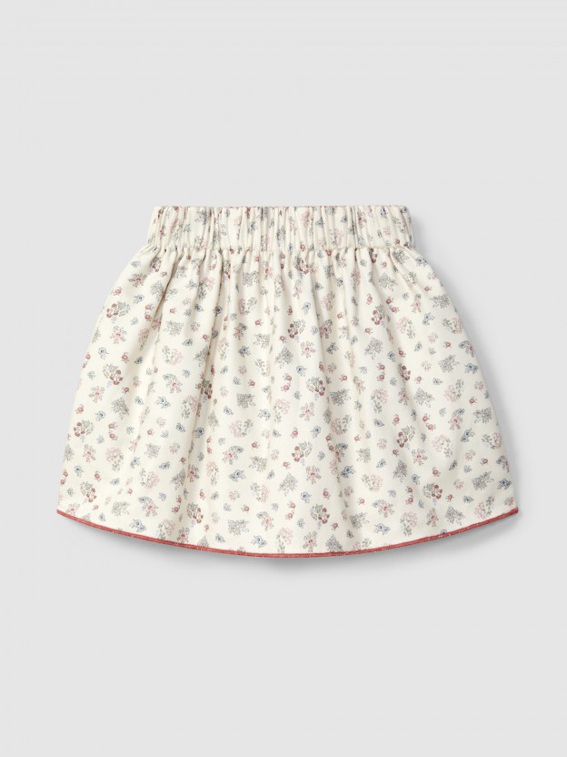 Reversible skirt vichy check and flowers Reversible skirt vichy check and flowers
