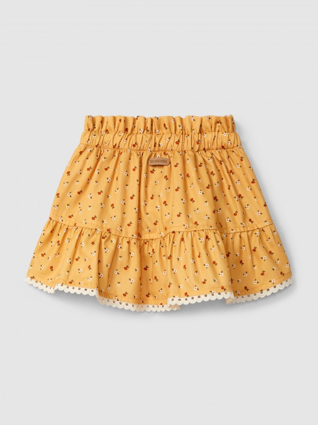 Robe imprimée avec détail en dentelle Robe imprimée avec détail en dentelle