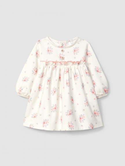 Vestido estampado floral con detalle de volante