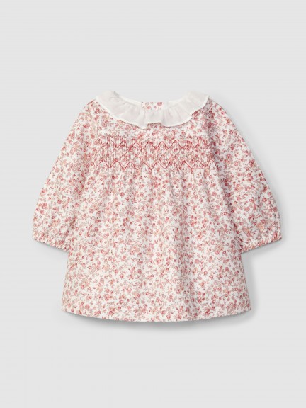 Vestido floral con smocks