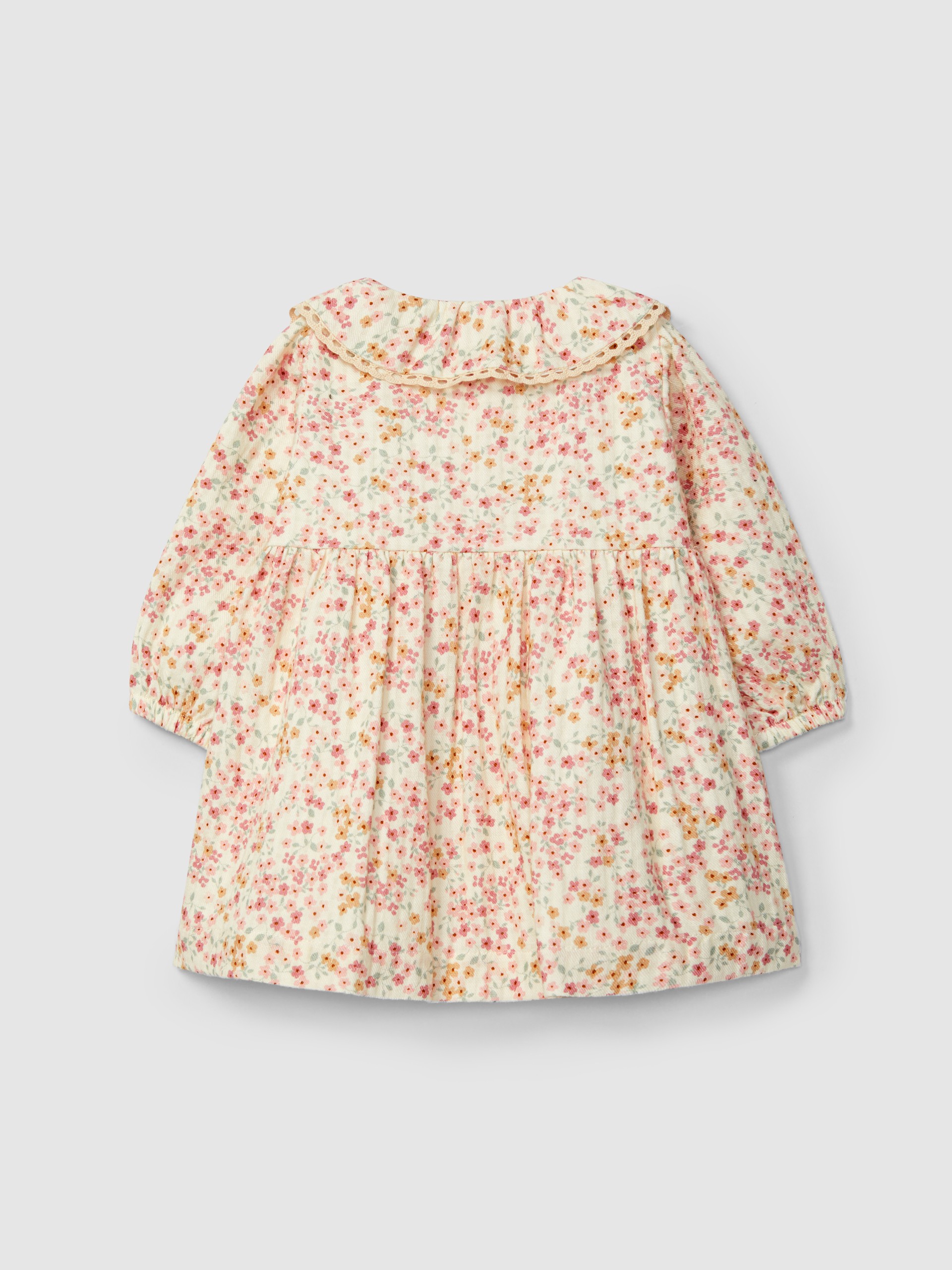 Robe à fleurs avec détail en dentelle au col
