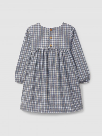 Vestido xadrez bordado com fio de lã Vestido xadrez bordado com fio de lã