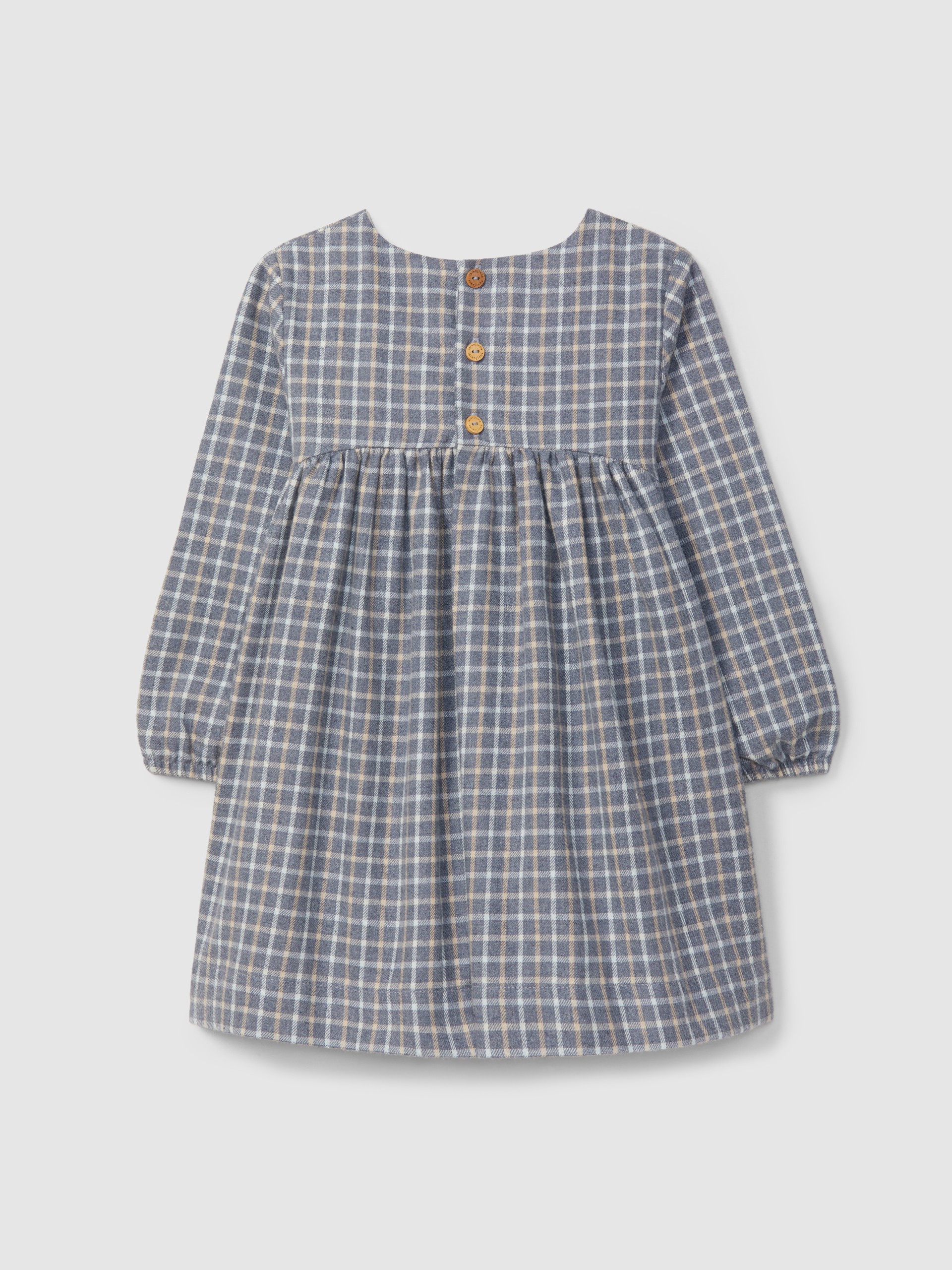Robe à carreaux brodée en fil de laine