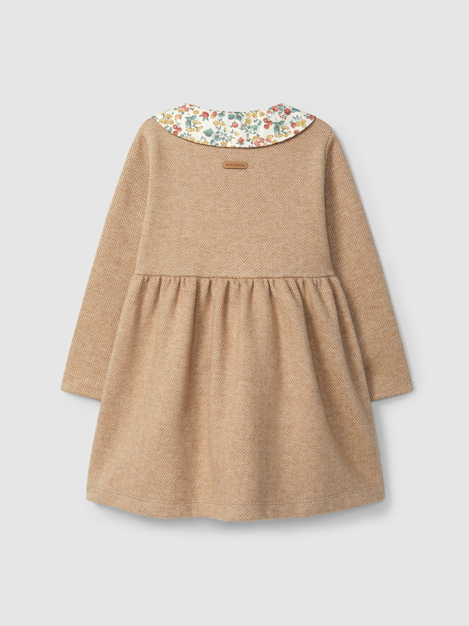 Herringbone knit dress with fabric details