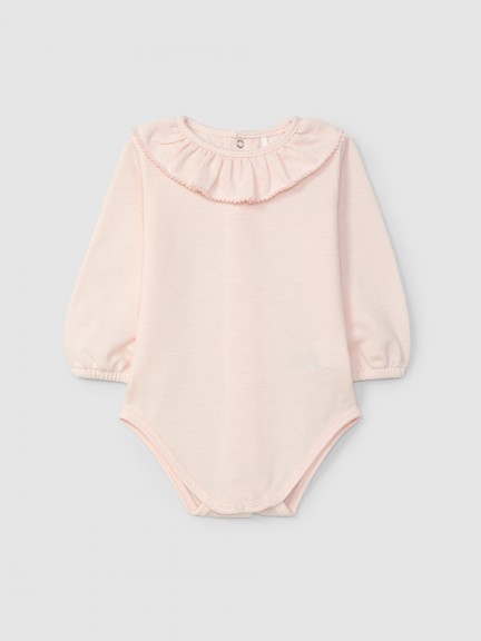 Body de piqu� con cuello de volante