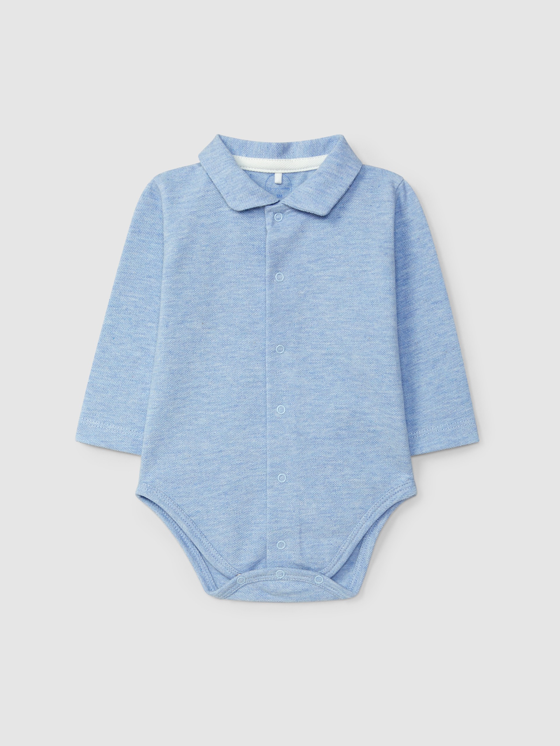 Piqué bodysuit pointy collar