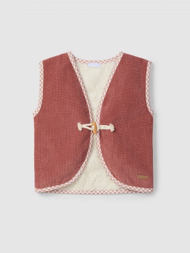 Corduroy waistcoat with fur Corduroy waistcoat with fur