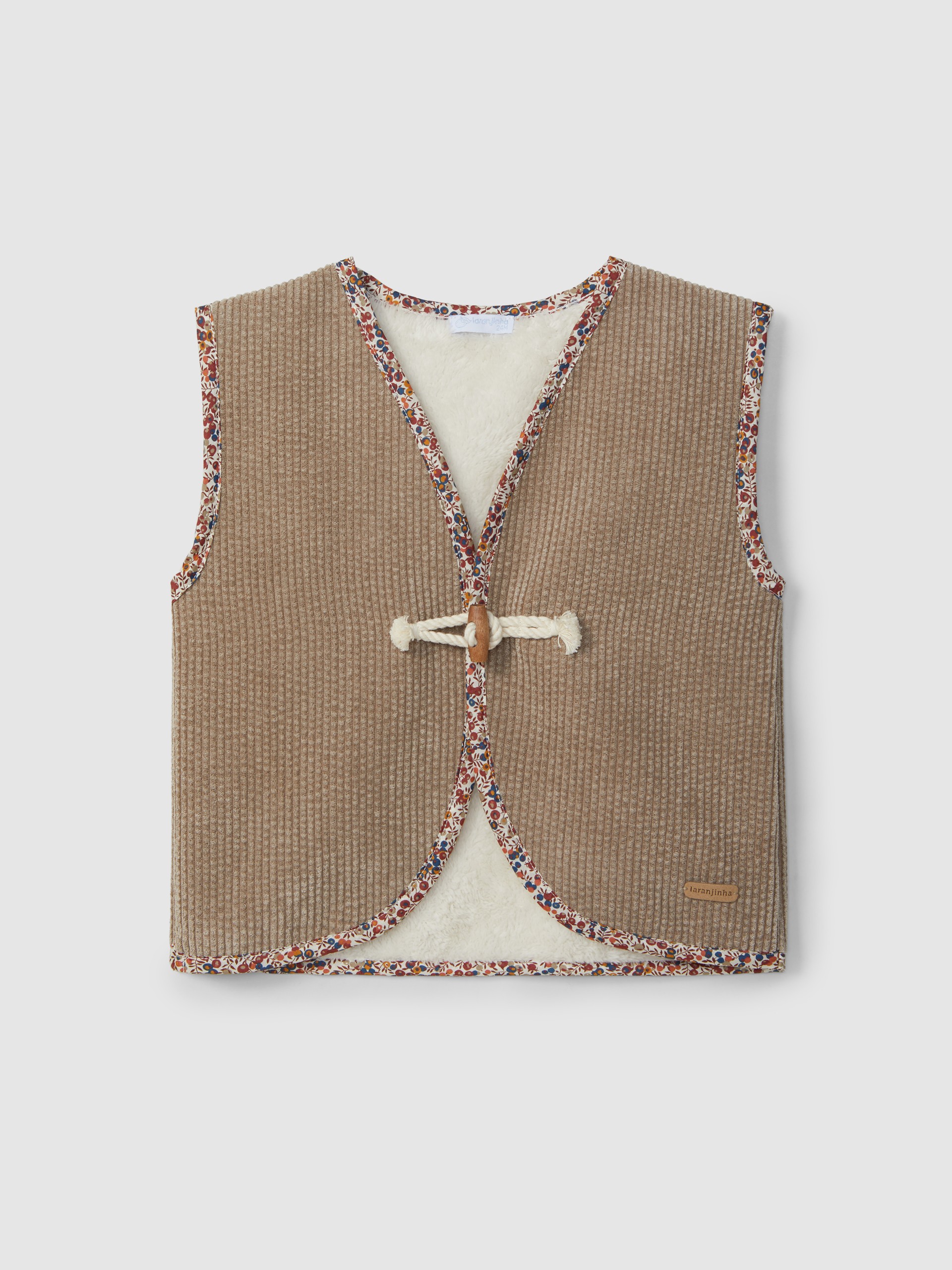 Gilet en velours côtelé avec fourrure