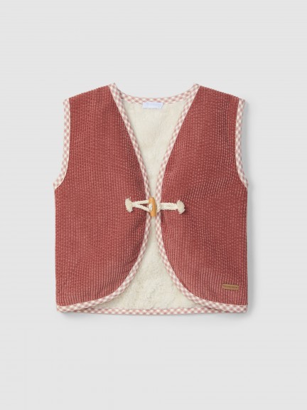Corduroy waistcoat with fur Corduroy waistcoat with fur