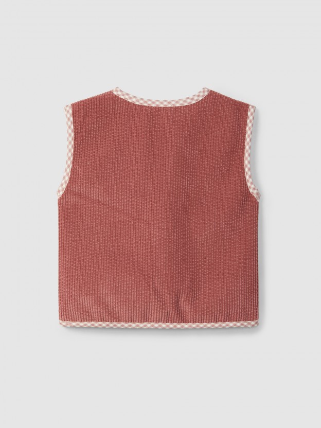 Corduroy waistcoat with fur Corduroy waistcoat with fur