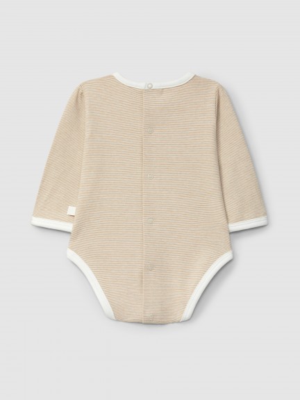 Mandarin collar bodysuit in organic cotton Mandarin collar bodysuit in organic cotton