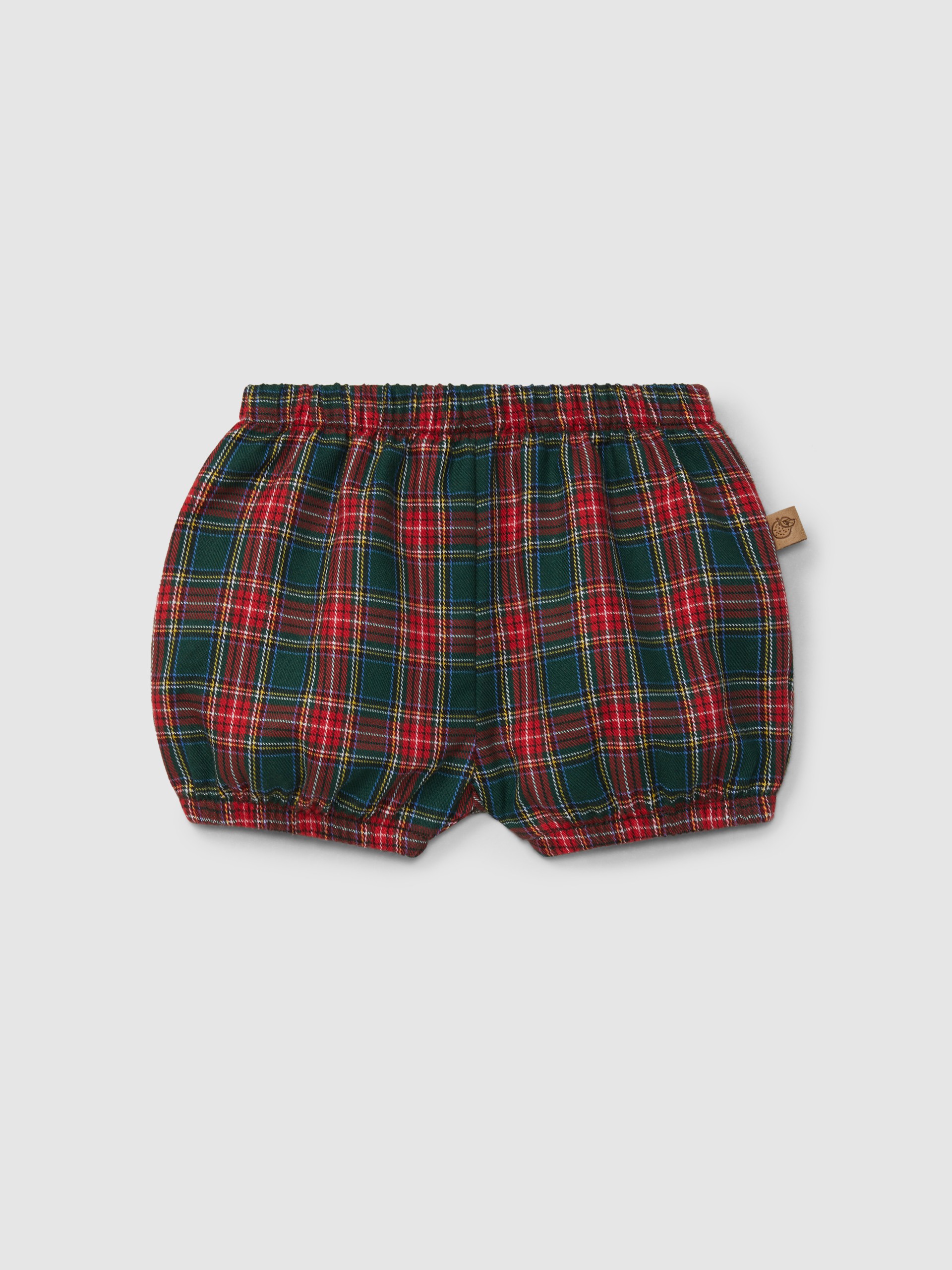 Plaid pull-up shorts