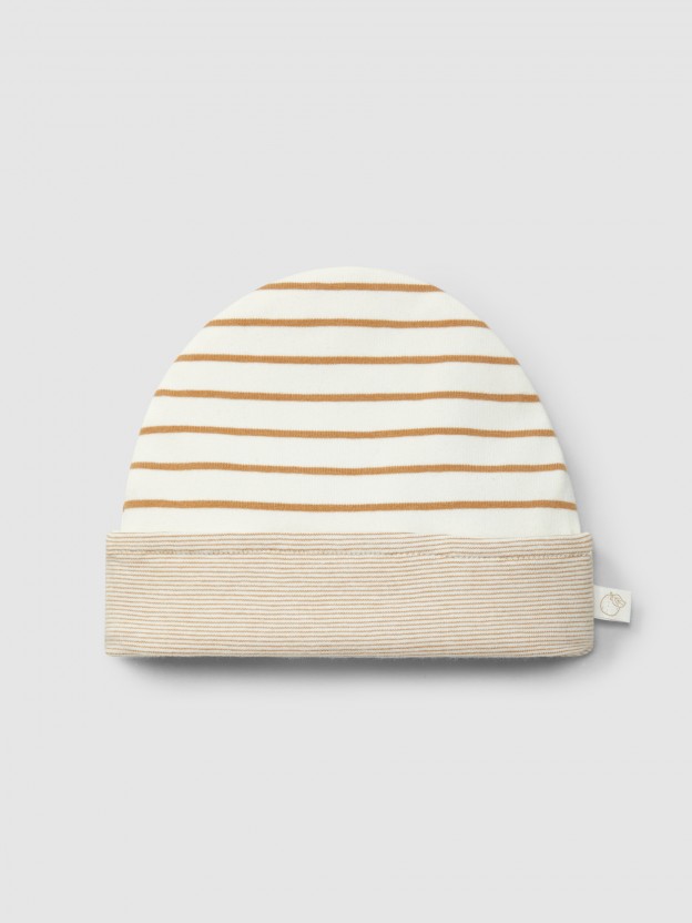 Bonnet réversible coton biologique Bonnet réversible coton biologique