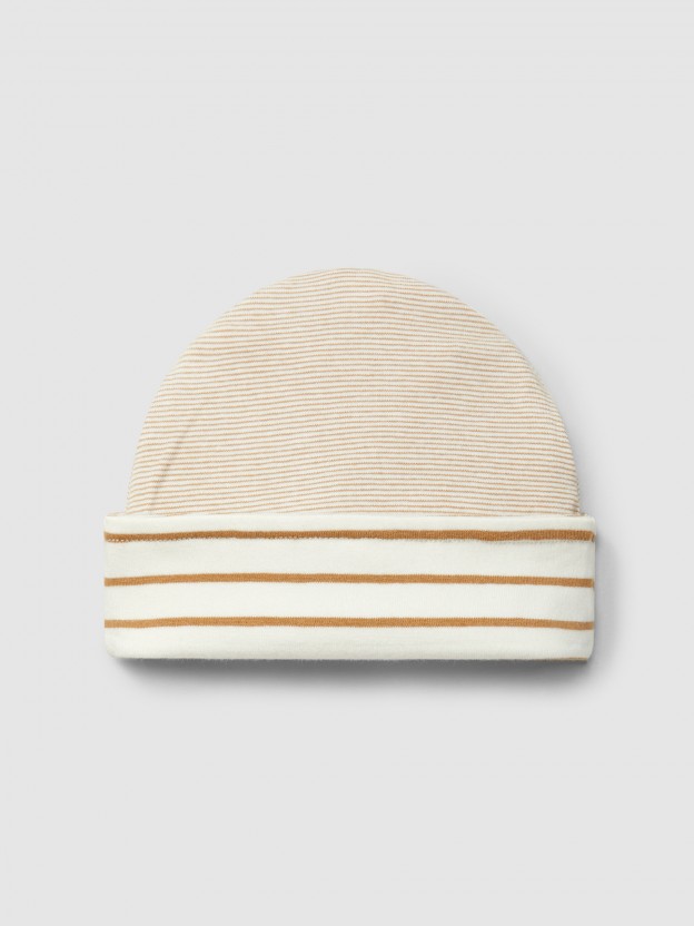 Bonnet réversible coton biologique Bonnet réversible coton biologique