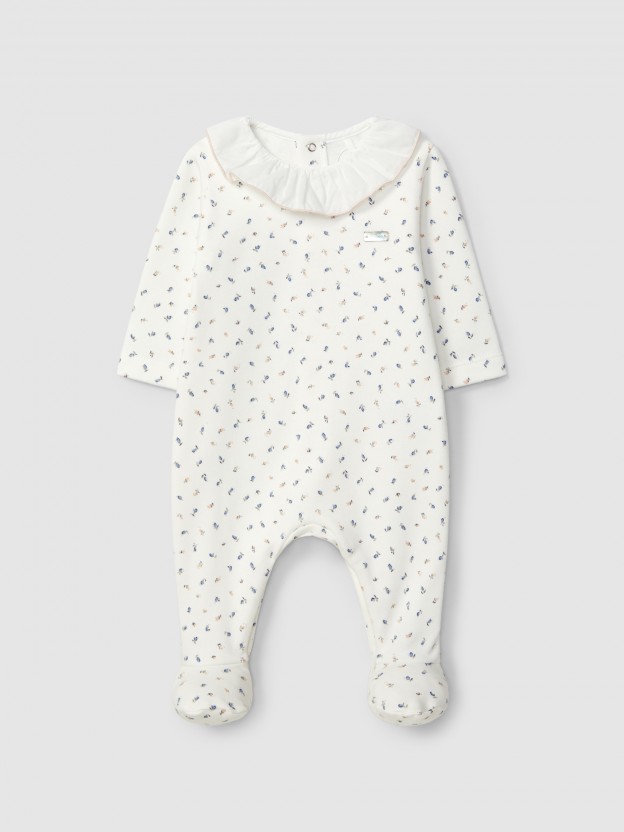 Gift box babygrow e babetes flores delicadas Gift box babygrow e babetes flores delicadas