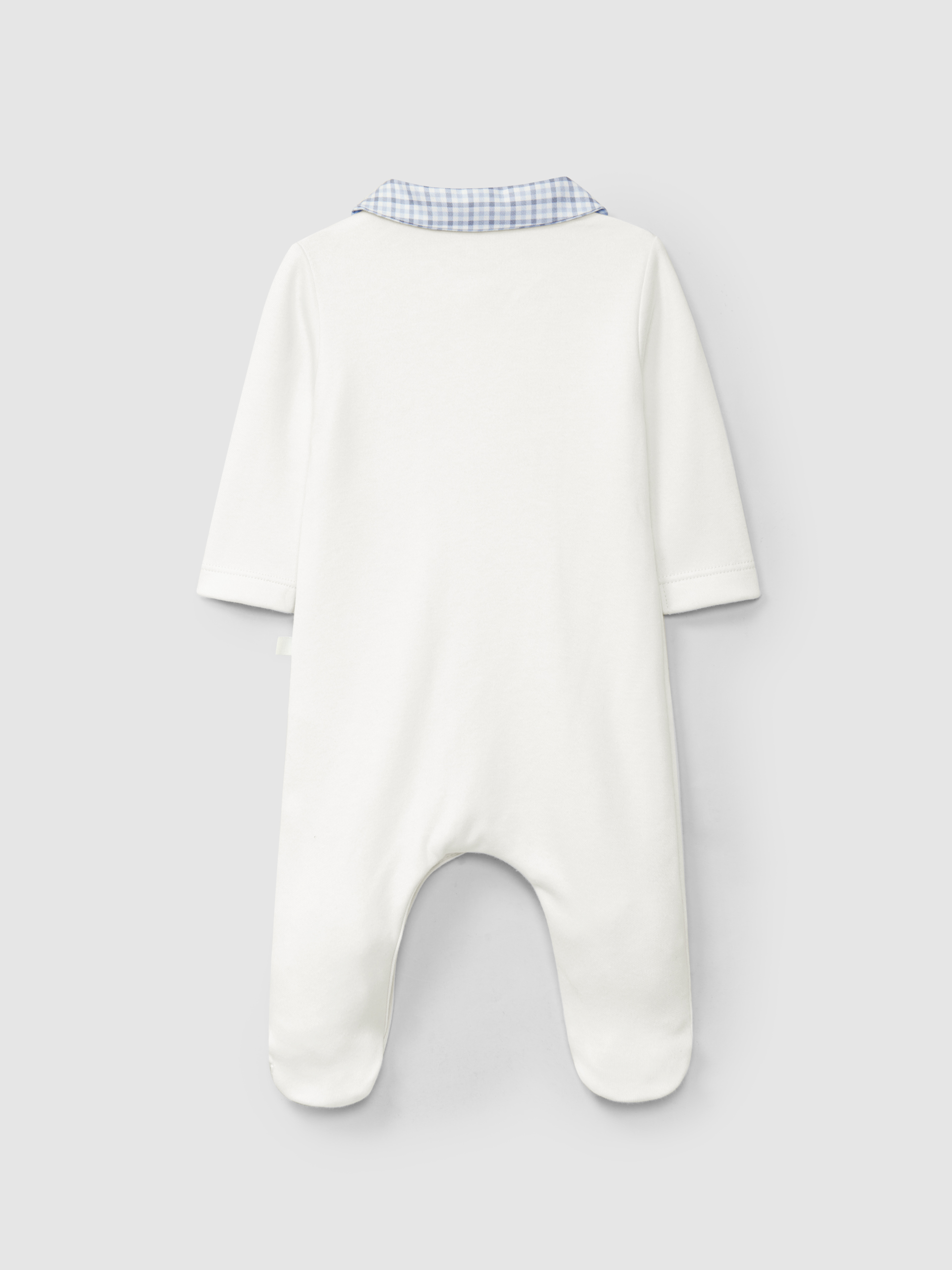 Cotton jersey babygrow with decorative buttons