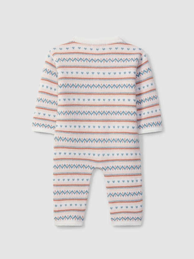 Combinaison tricot�e avec jacquard