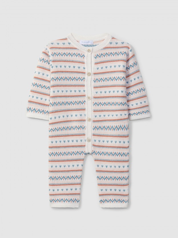 Combinaison tricot�e avec jacquard