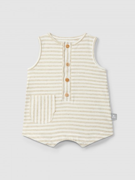 Striped short-leg romper Striped short-leg romper