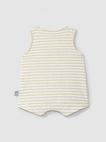 Striped short-leg romper Striped short-leg romper