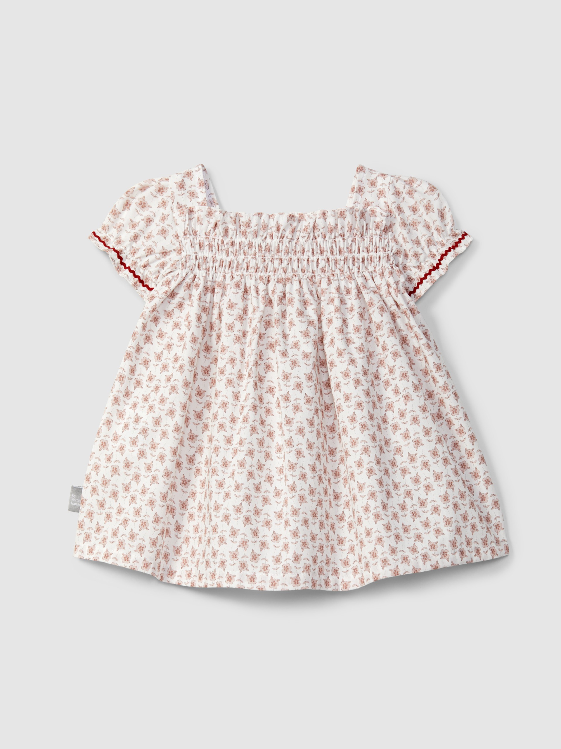 Vestido flores com detalhe de espiguilha