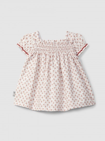 Vestido flores con detalle de zigzag Vestido flores con detalle de zigzag