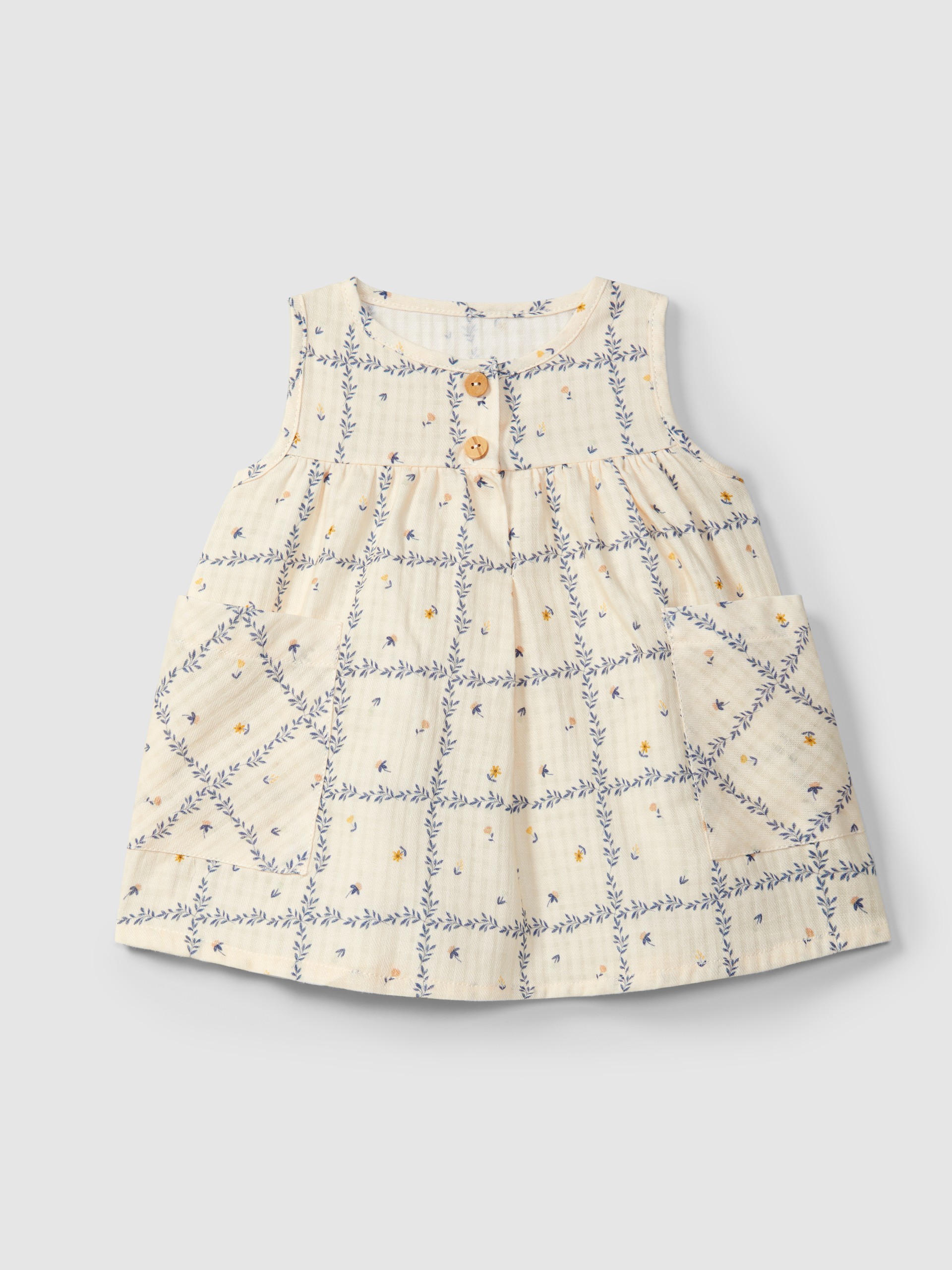 Dress printed textured cotton