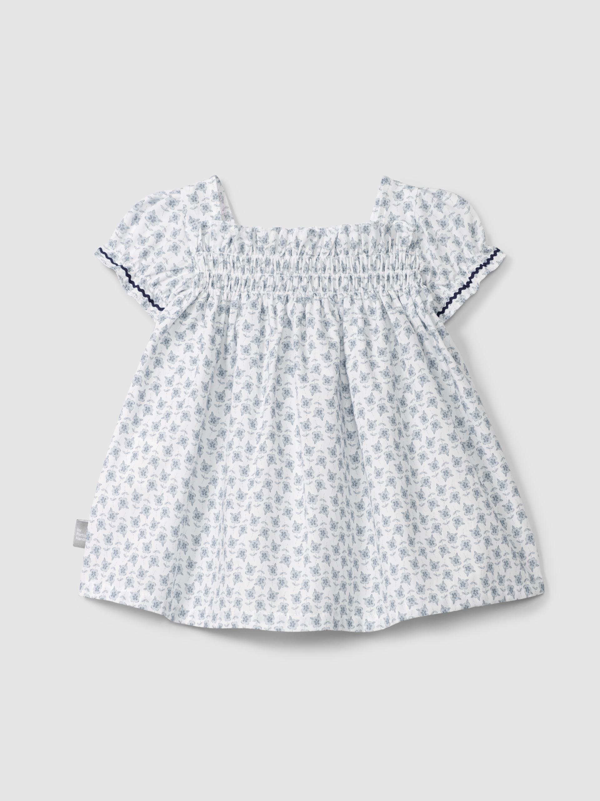 Vestido flores com detalhe de espiguilha