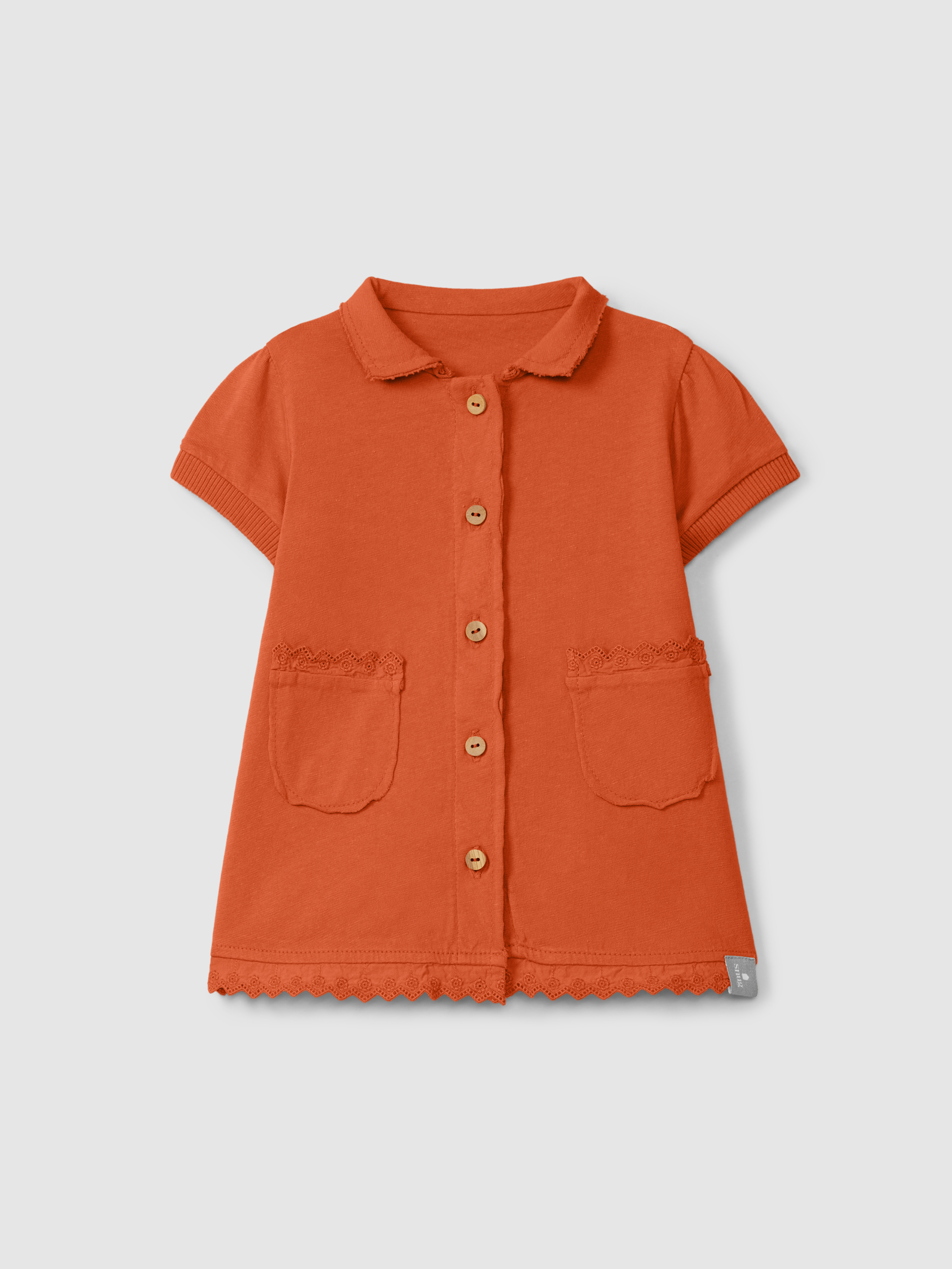 Robe en maille unie avec détails brodés