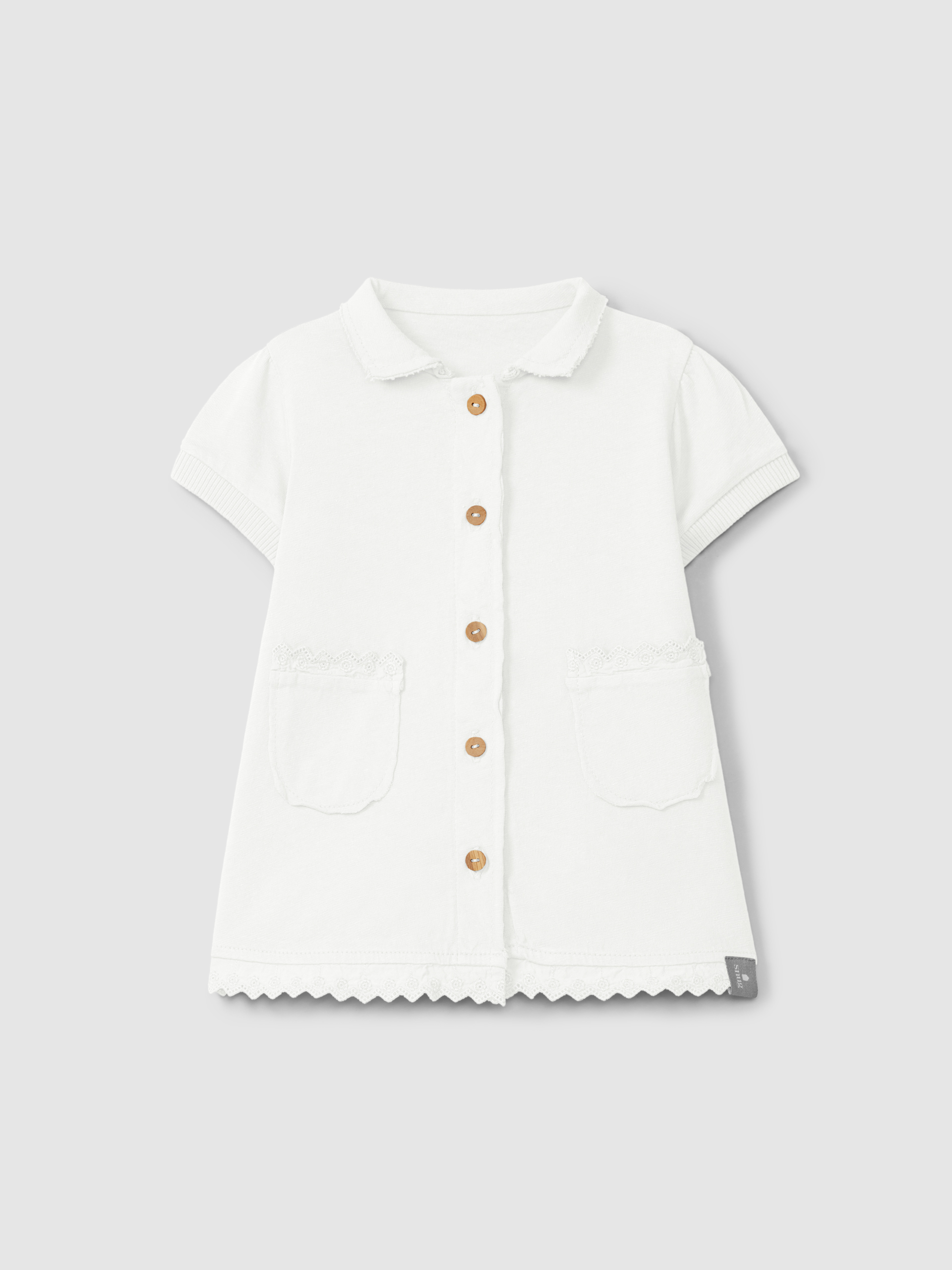 Robe en maille unie avec détails brodés