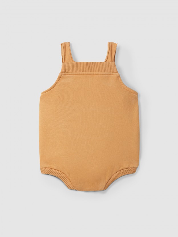 Barboteuse en peluche avec poche Barboteuse en peluche avec poche