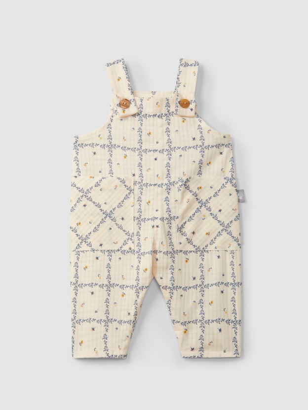 Dungarees printed textured cotton Dungarees printed textured cotton