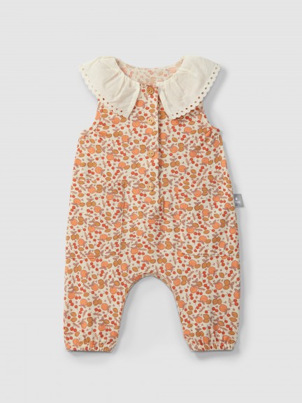 Dungarees printed jersey with embroidered detail Dungarees printed jersey with embroidered detail