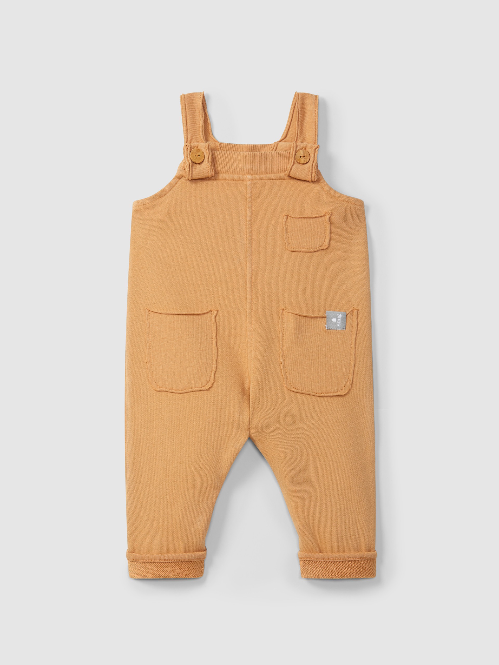Plush dungarees with pockets