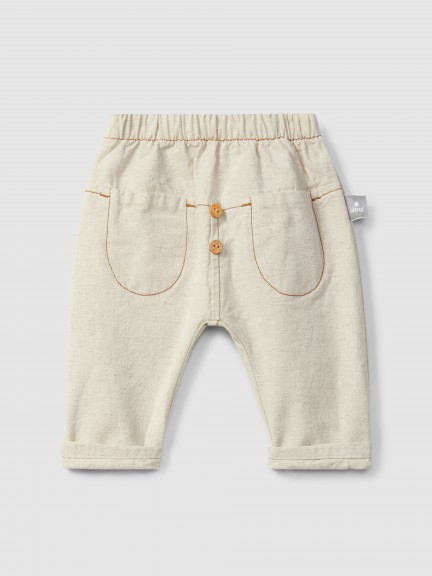 Pantalon pull-up style biologique avec poches Pantalon pull-up style biologique avec poches