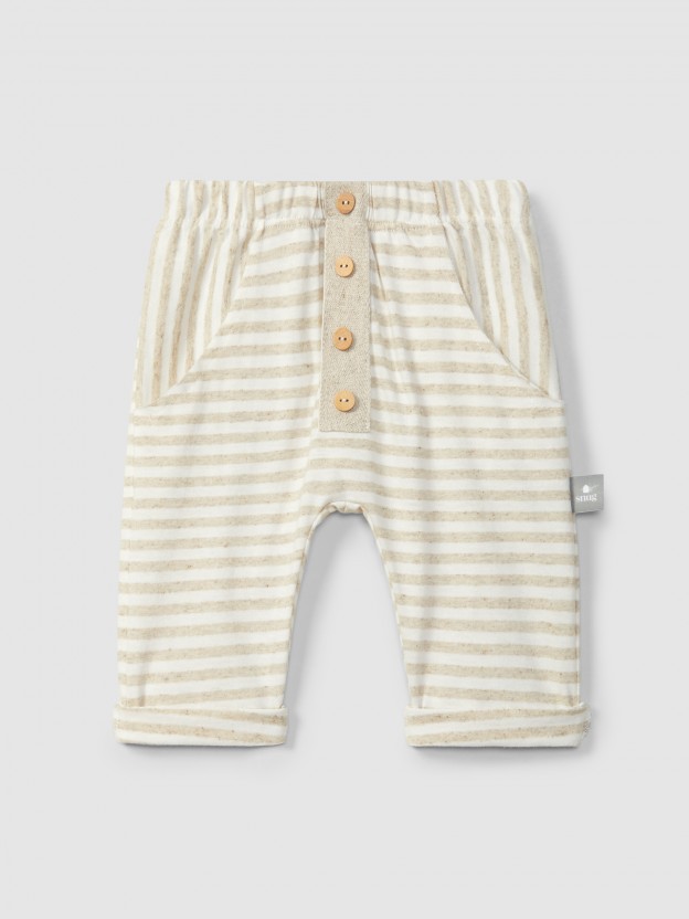 Pantalon pull-up à rayures Pantalon pull-up à rayures