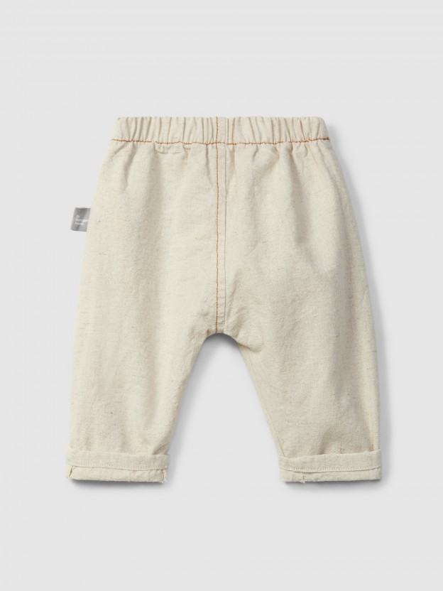 Pantalon pull-up style biologique avec poches Pantalon pull-up style biologique avec poches