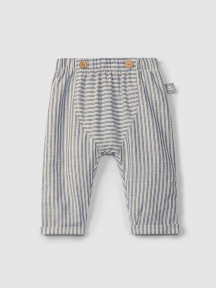 Pull-up pants in striped fabric Pull-up pants in striped fabric