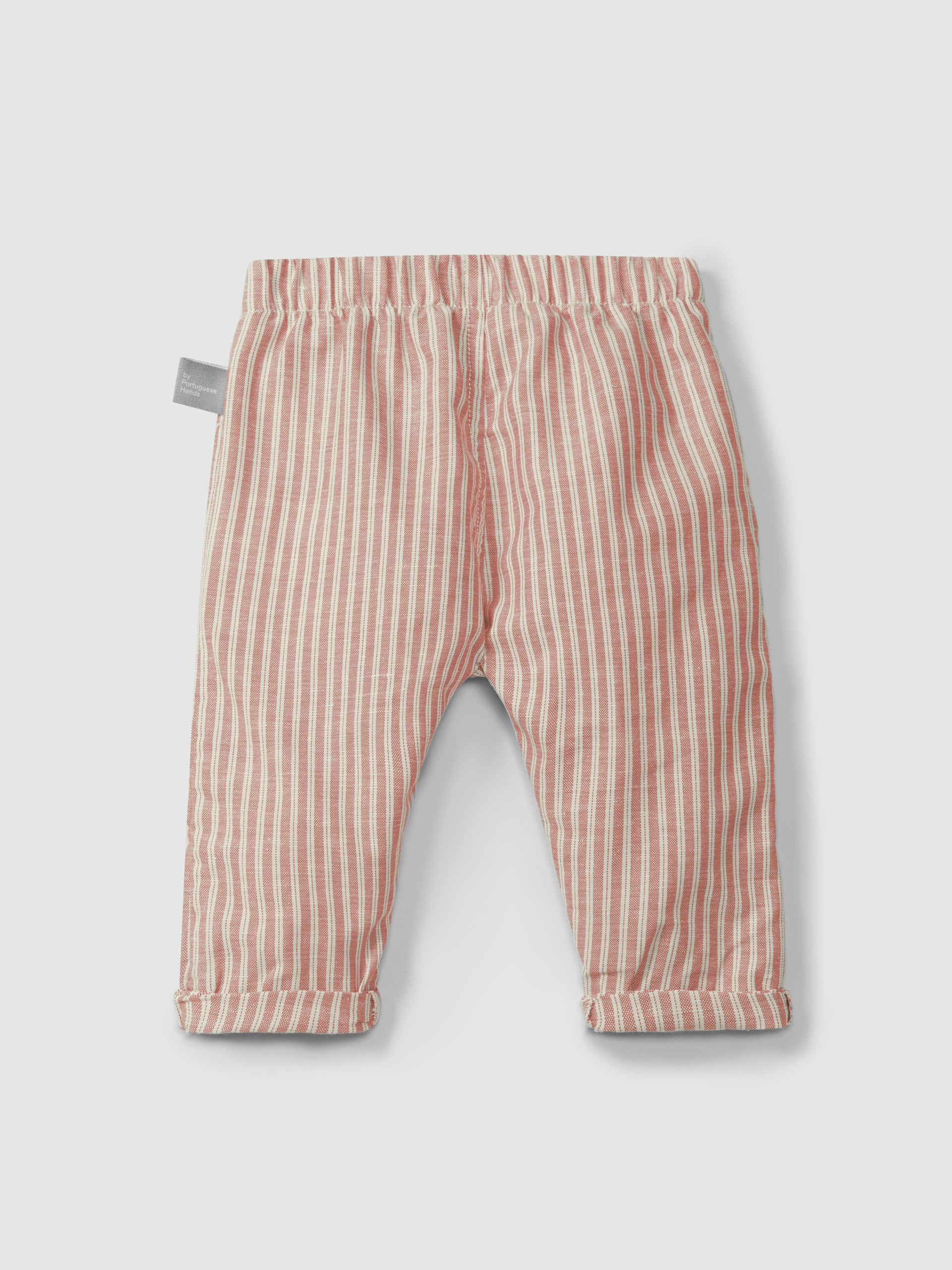 Pantalon pull-up en tissu à rayures