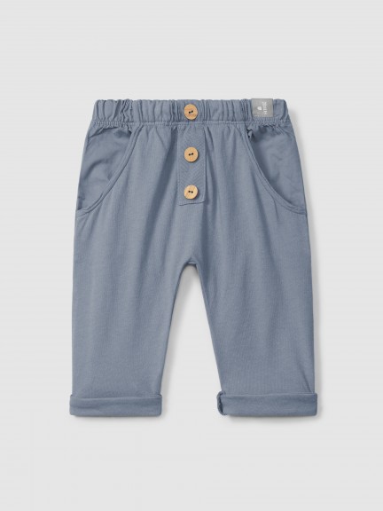Pantalon pull-up en maille unie Pantalon pull-up en maille unie