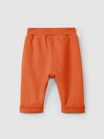 Calças pull-up em felpa com bolsos Calças pull-up em felpa com bolsos