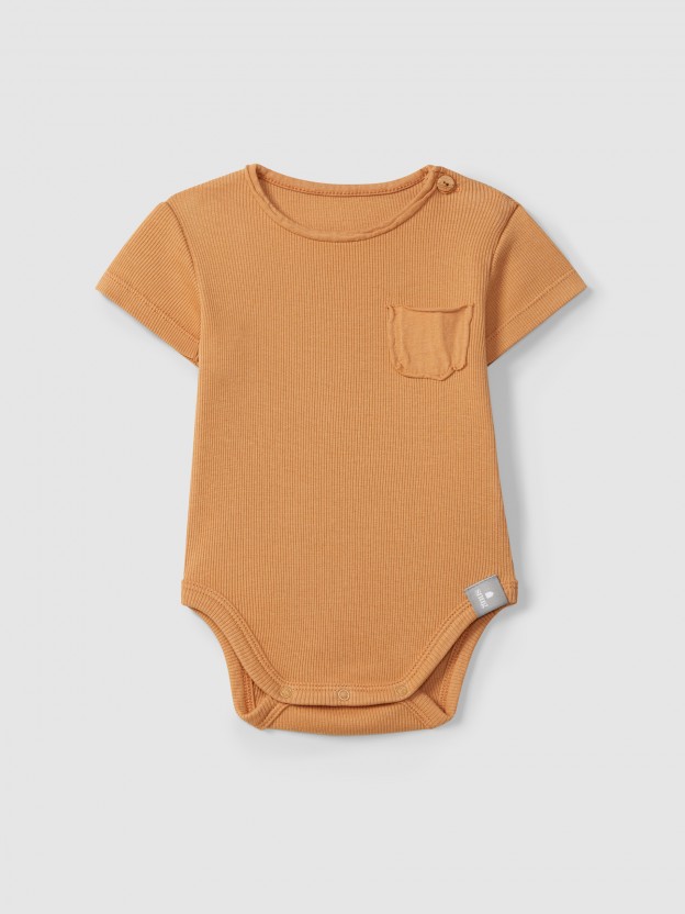 Bodysuit in ribbed jersey collarless Bodysuit in ribbed jersey collarless