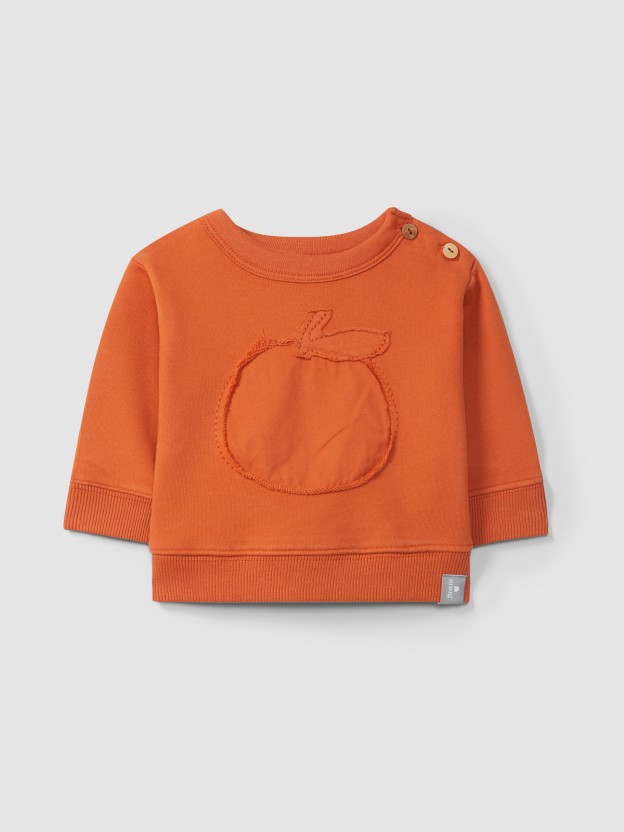 Sweatshirt em felpa com bordado Sweatshirt em felpa com bordado
