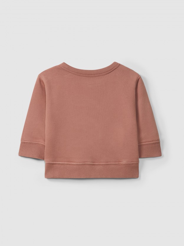 Sweatshirt em felpa com bordado
