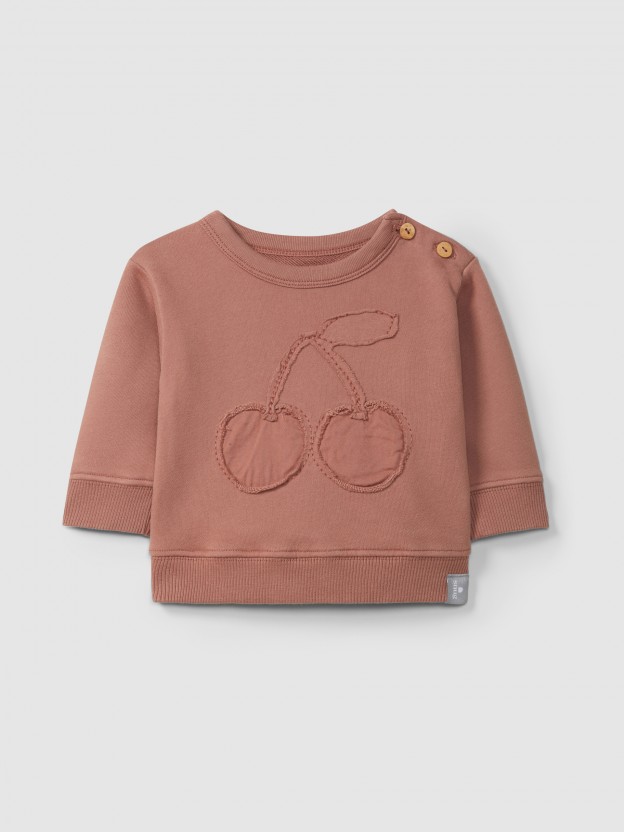 Sweatshirt em felpa com bordado