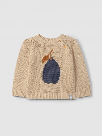 Jacquard round neckline jumper Jacquard round neckline jumper