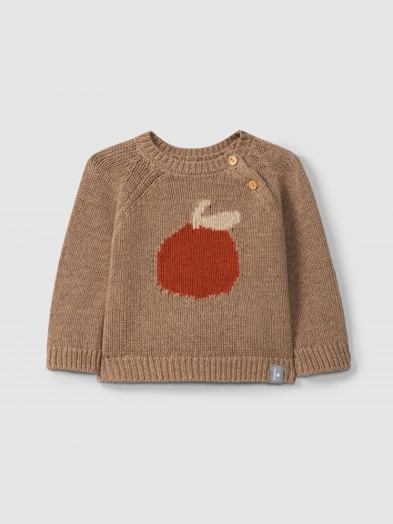 Pull jacquard � col rond